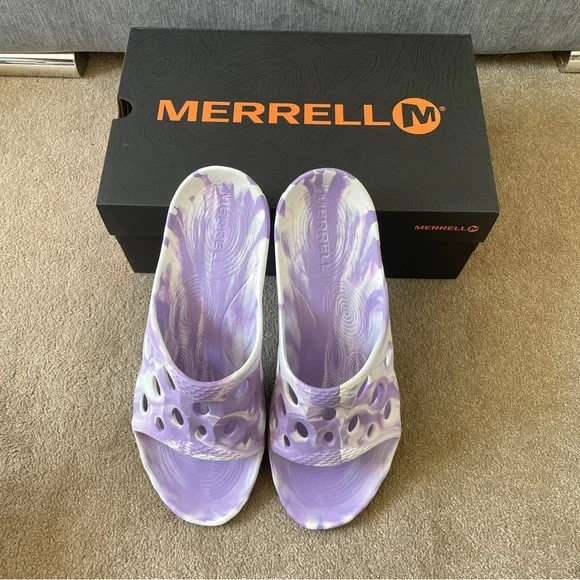 Merrell Hydro Moc Sliders Size UK 12 Lilac Slippers Sandals - Picture 3 of 8